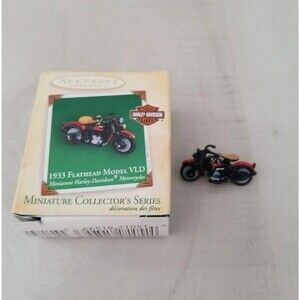 Hallmark Harley Motorcycle Ornament 1933 Flathead Model VLD Miniature 2004